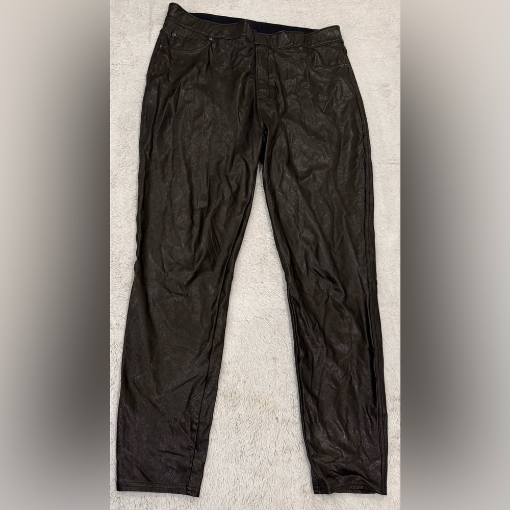 Spanx Faux Leather-Like Skinny Pants - Luxe Black (XL) - Picture 2 of 6